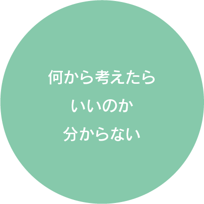 何から考えたらいいのか分からない